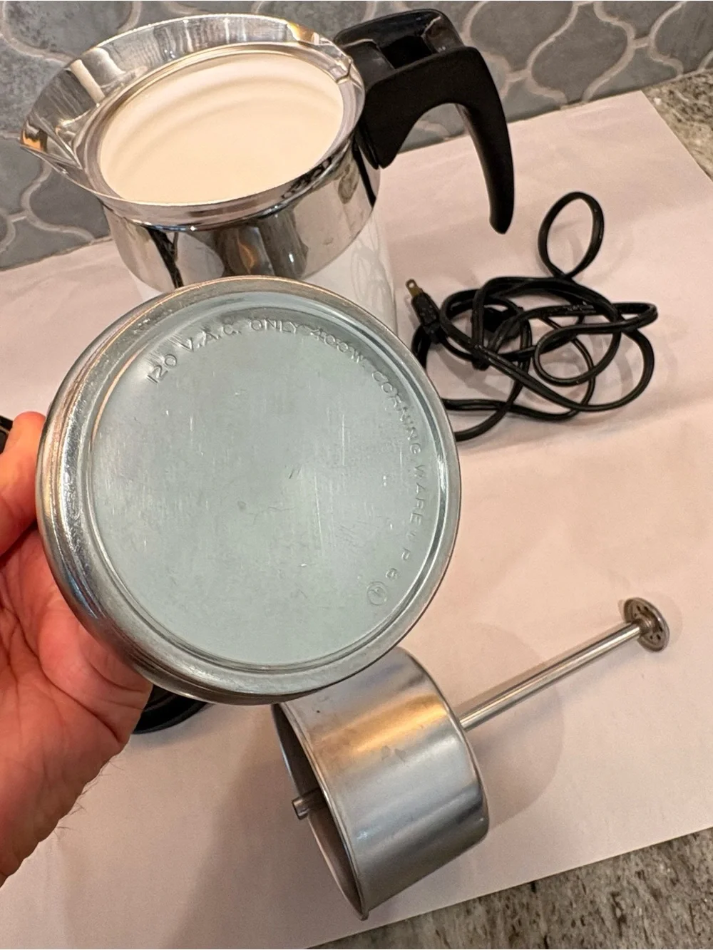 VTG 6-Cup Electric Coffee Percolator Corning ware tested.